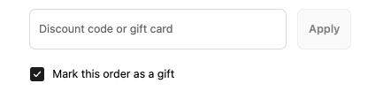 Gift Options checkout block