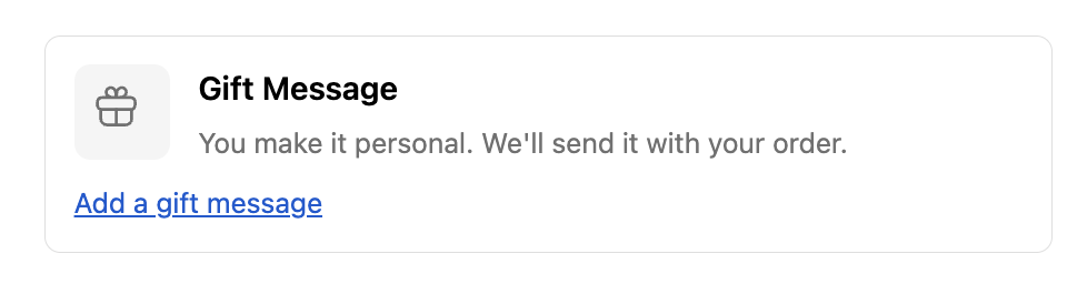 Gift Message checkout block example