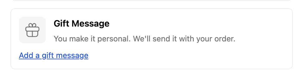 Gift message block example