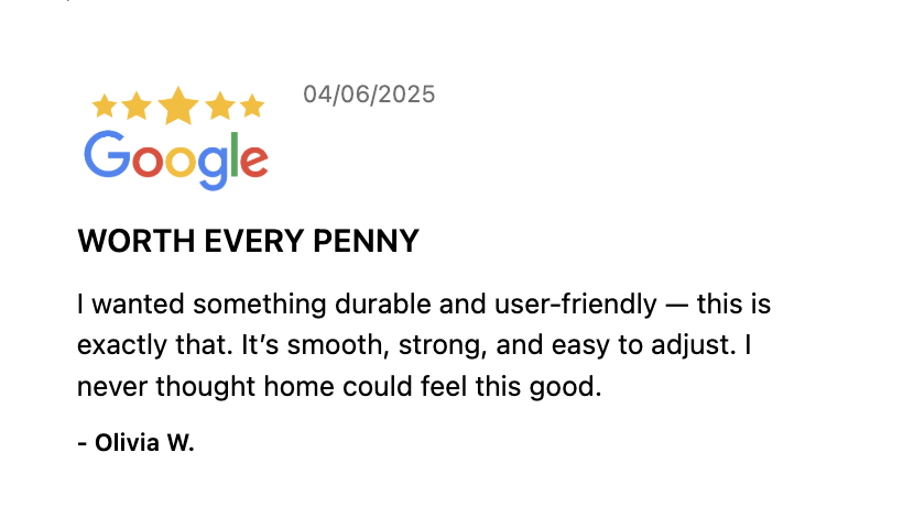 Google Review Testimonial checkout block example