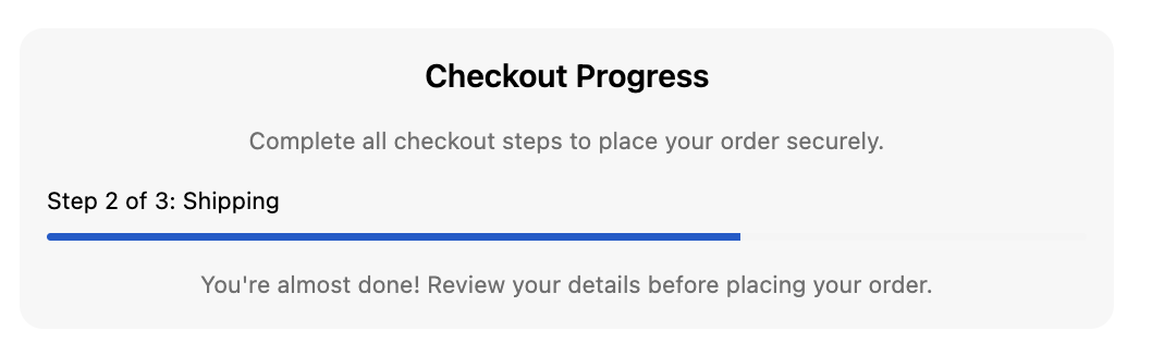 Checkout progress