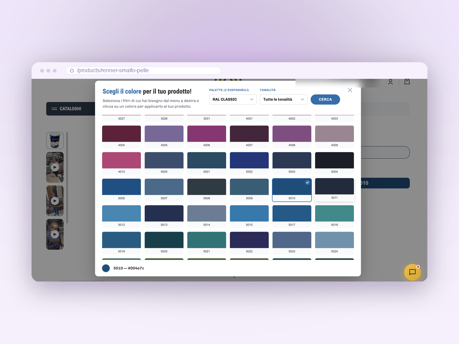 Paint & coatings retailer — A colour picker with shade-based pricing for a paint retailer